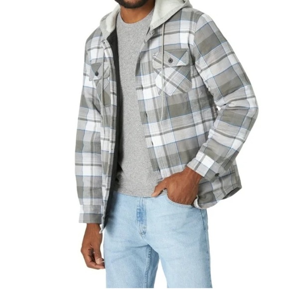 Wrangler Men's Long Sleeve Quilted Lined Flannel Shirt Jacket NWT M - Picture 5 of 10